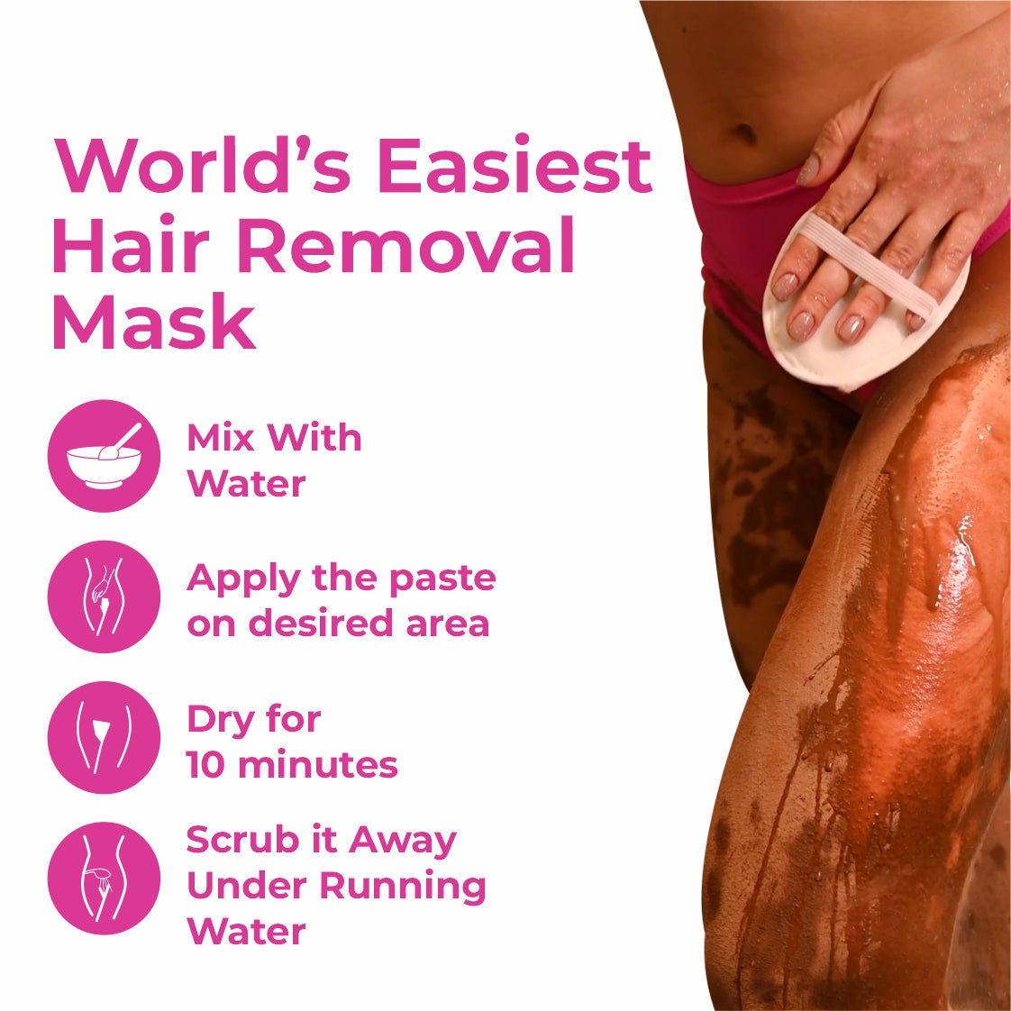 4-in-1 Chocolate Bikini Hair Removal Wax Powder Mask